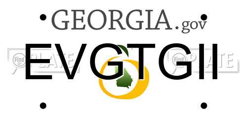 EVGTGII Georgia License Plate