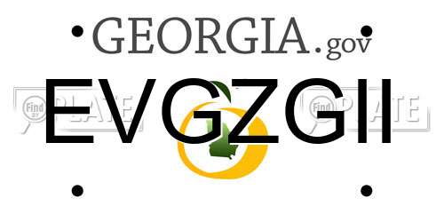 EVGZGII Georgia License Plate