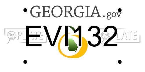EVI132 Georgia License Plate