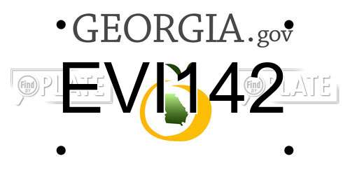 EVI142 Georgia License Plate