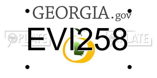 EVI258 Georgia License Plate