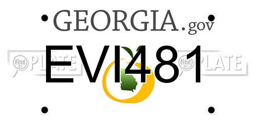 EVI481 Georgia License Plate