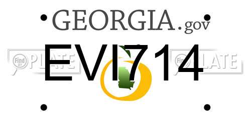 EVI714 Georgia License Plate