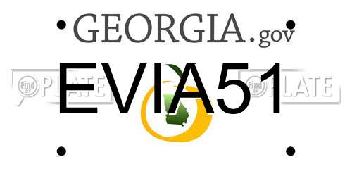EVIA51 Georgia License Plate