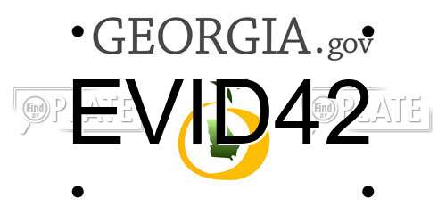 EVID42 Georgia License Plate