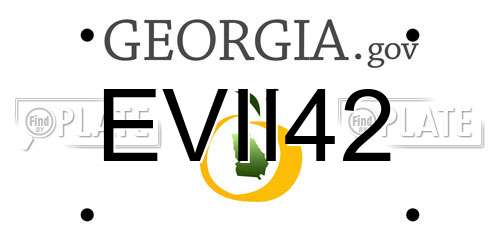 EVII42 Georgia License Plate