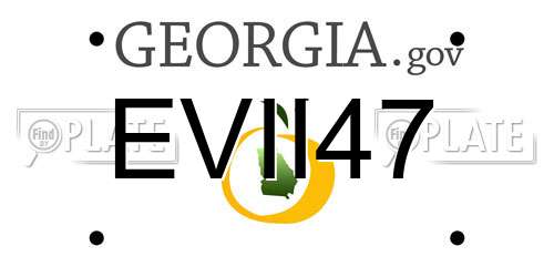 EVII47 Georgia License Plate