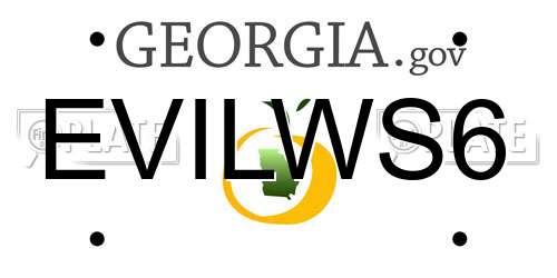 EVILWS6 Georgia License Plate