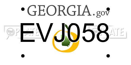 EVJ058 Georgia License Plate