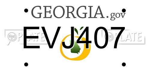 EVJ407 Georgia License Plate
