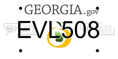 EVL508 Georgia License Plate