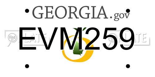 EVM259 Georgia License Plate
