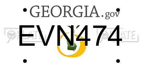 EVN474 Georgia License Plate