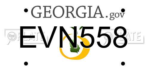 EVN558 Georgia License Plate