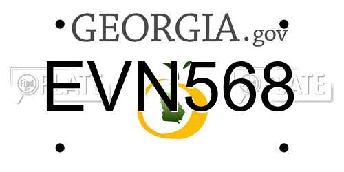 EVN568 Georgia License Plate