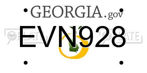EVN928 Georgia License Plate