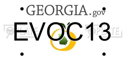 EVOC13 Georgia License Plate