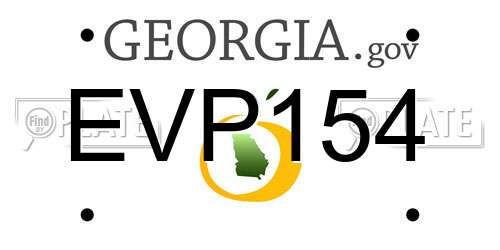 EVP154 Georgia License Plate