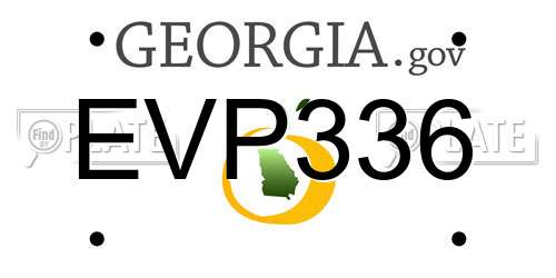 EVP336 Georgia License Plate