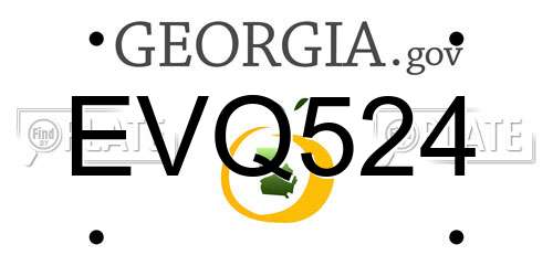 EVQ524 Georgia License Plate