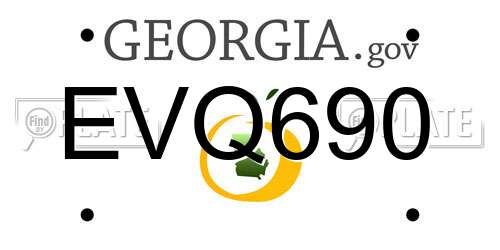 EVQ690 Georgia License Plate