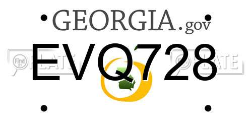 EVQ728 Georgia License Plate