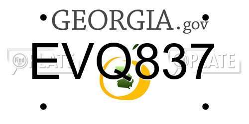 EVQ837 Georgia License Plate