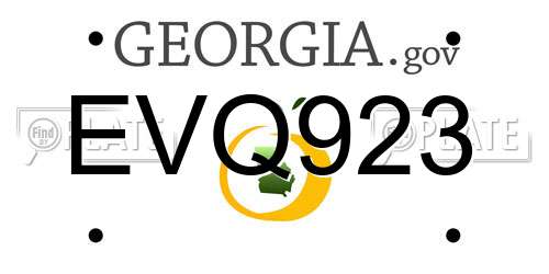 EVQ923 Georgia License Plate