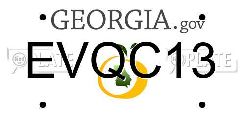 EVQC13 Georgia License Plate