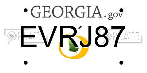 EVRJ87 Georgia License Plate
