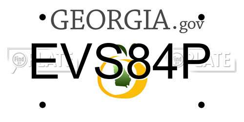 EVS84P Georgia License Plate