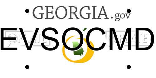 EVSOCMD Georgia License Plate