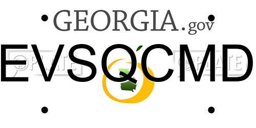 EVSQCMD Georgia License Plate