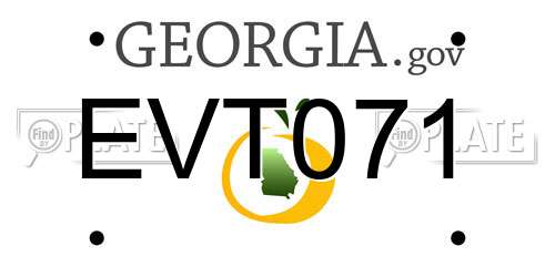 EVT071 Georgia License Plate