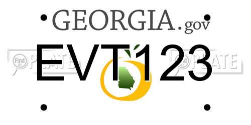 EVT123 Georgia License Plate