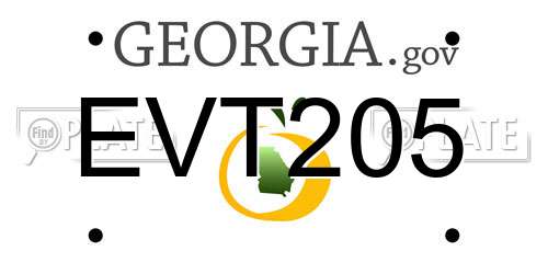 EVT205 Georgia License Plate