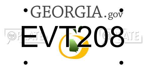 EVT208 Georgia License Plate