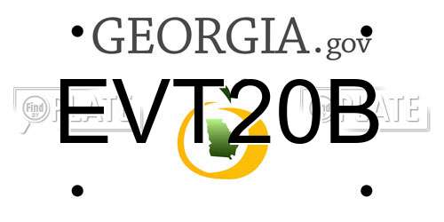 EVT20B Georgia License Plate