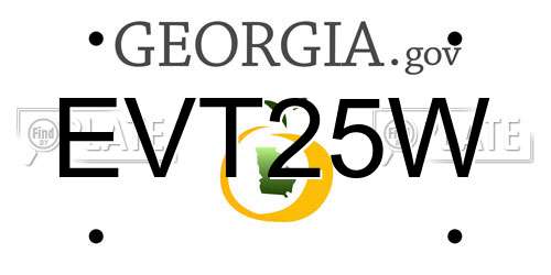 EVT25W Georgia License Plate
