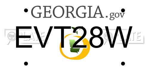 EVT28W Georgia License Plate