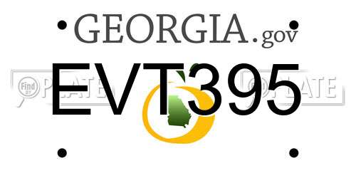 EVT395 Georgia License Plate