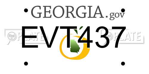 EVT437 Georgia License Plate