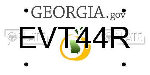 EVT44R Georgia License Plate