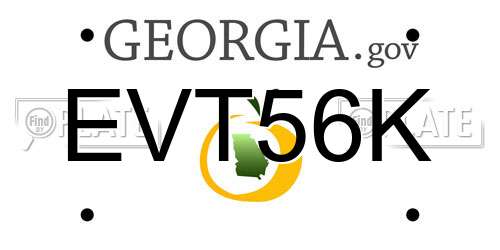 EVT56K Georgia License Plate