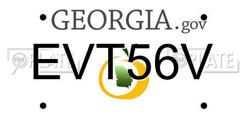 EVT56V Georgia License Plate