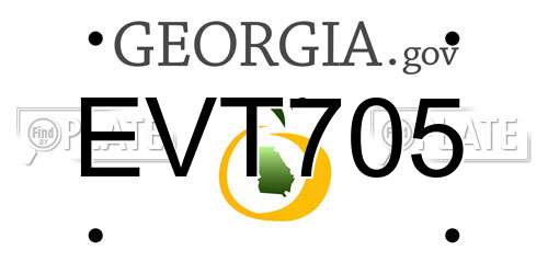 EVT705 Georgia License Plate