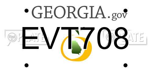 EVT708 Georgia License Plate
