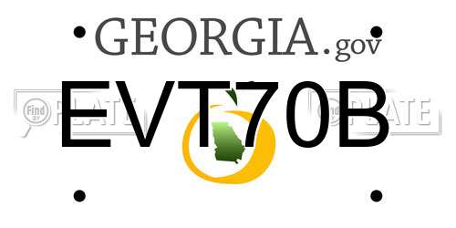 EVT70B Georgia License Plate