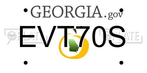 EVT70S Georgia License Plate