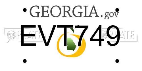EVT749 Georgia License Plate
